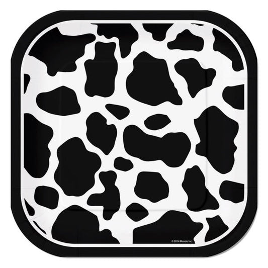 Cow Print Dessert Plates,  7 inch,  8 count