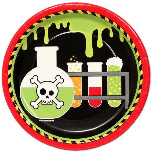 Mad Slime Scientist Lunch Plates,  9 inch,  8 count