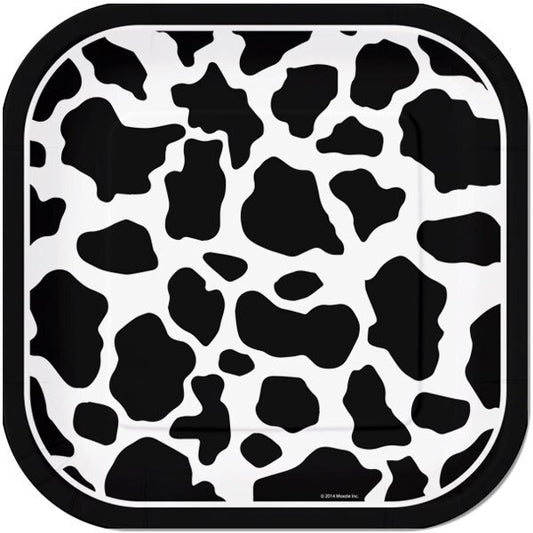 Cow Print Lunch Plates,  9 inch,  8 count