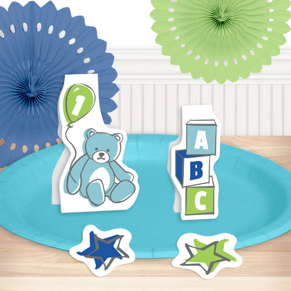 Doodle 1st Birthday Party Decorations | Blue Teddy Bear