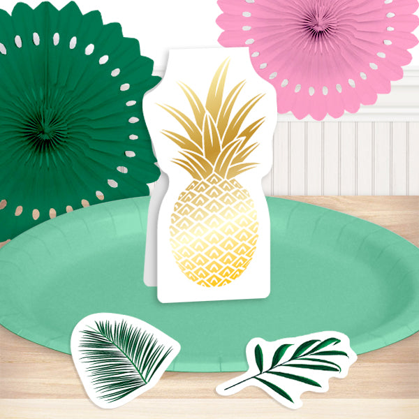 Summer Pineapple Party Decorations | Tropical Gold | Palm Tree | Aloha