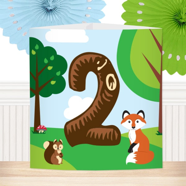 Woodland Animals 2nd Birthday Centerpiece,  6 inch,  set of 8