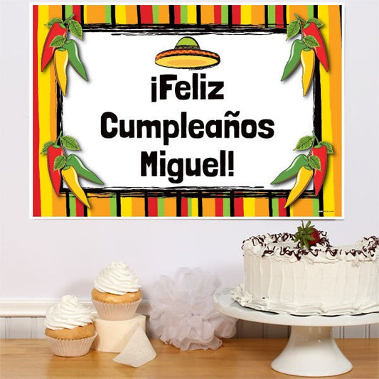 Fiesta Party Poster Personalized,  12.5 x 18.5 inch,  set of 3
