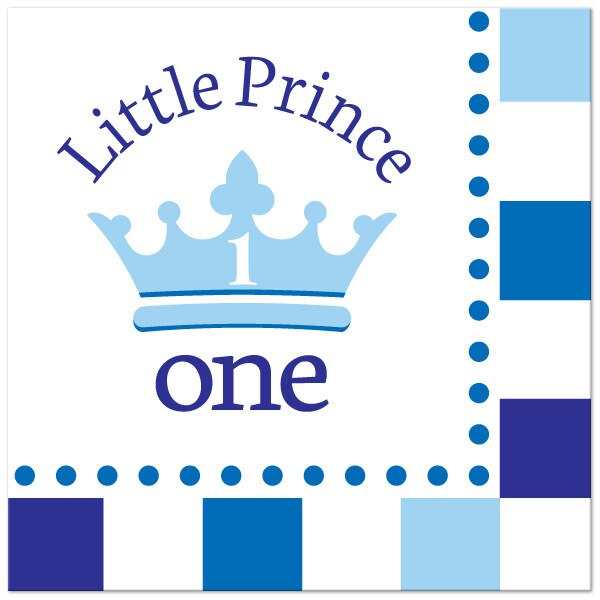 Little Prince 1st Birthday Lunch Napkins,  7 inch,  16 count