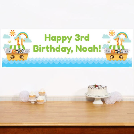Noah's Ark Banners Personalized,  12 x 40 inch,  set of 2