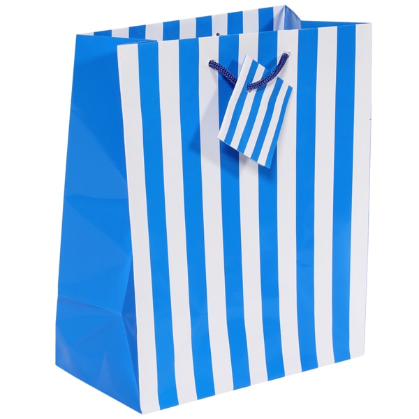 Blue Stripe Gift Bag, 5 Count