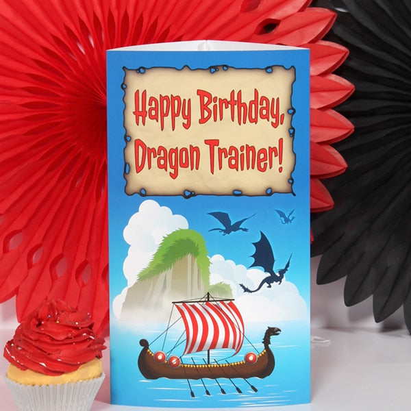 Viking Dragon Trainer Tall Centerpiece,  10 inch,  set of 4
