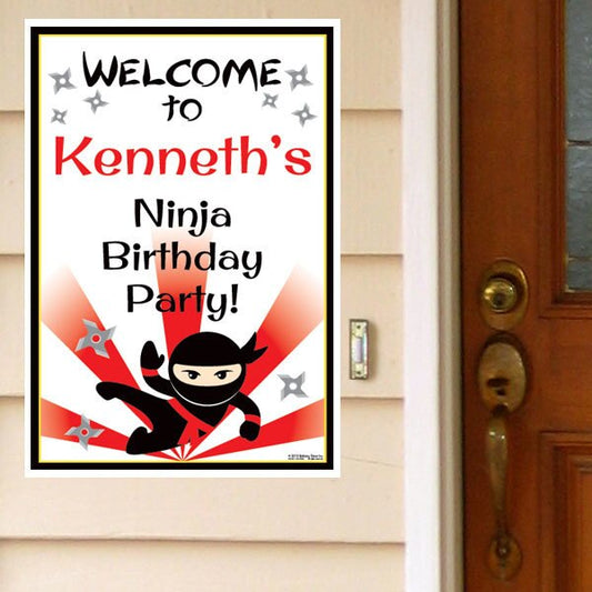 Lil Ninja Door Greeter Personalized,  12.5 x 18.5 inch,  set of 3