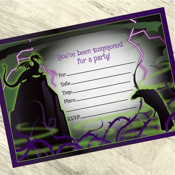 Dark Fairy Tale Villains Invitations Fill-in with Envelopes,  4 x 6 inch,  set of 16