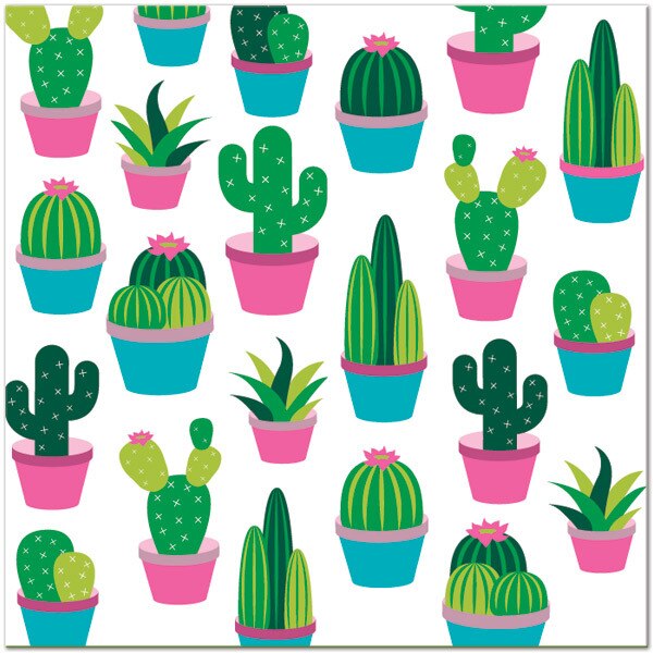 Cactus Lunch Napkins,  7 inch,  16 count