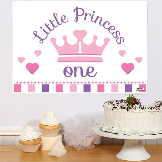 Lil Princess 1st Birthday Party Sign,  12.5 x 18.5 inch,  set of 3