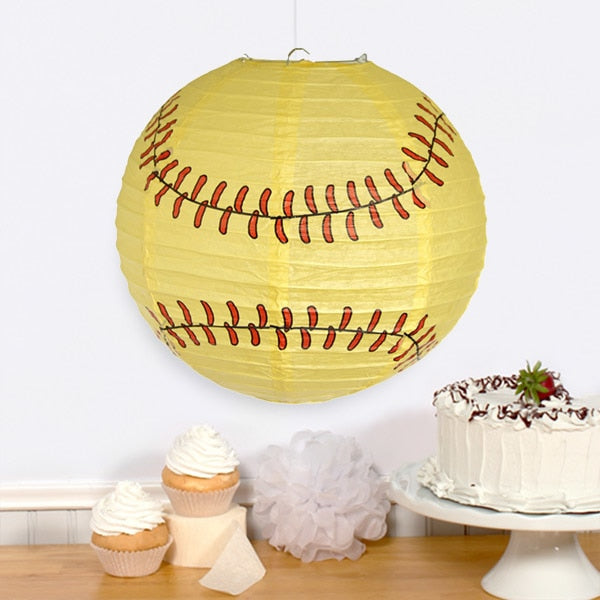 Softball Round Paper Lantern