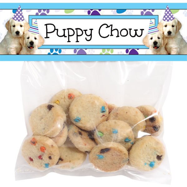 Puppy Dog Favor Bag Topper Tent Card,  2 x 7 inch,  set of 12