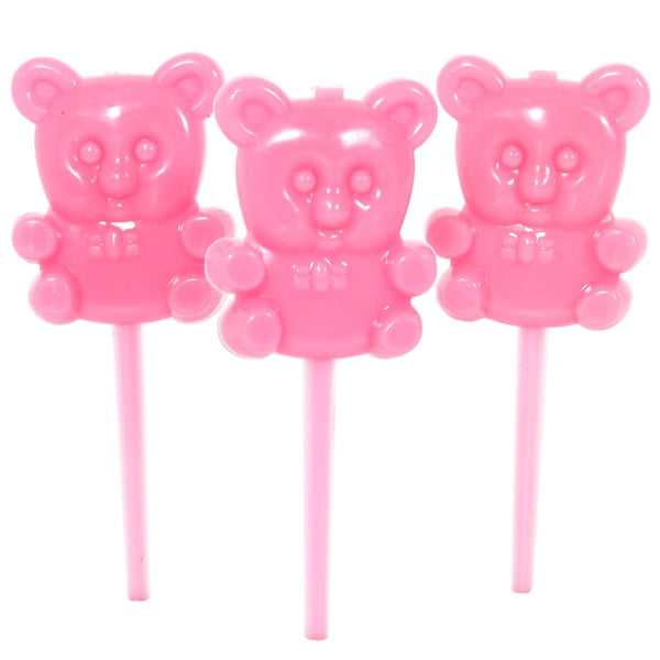 Pink Teddy Bear Cupcake Picks 18 count
