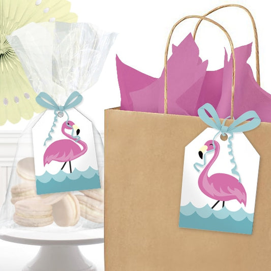 Flamingo Favor Tag Thank You,  3 x 4 inch,  set of 36