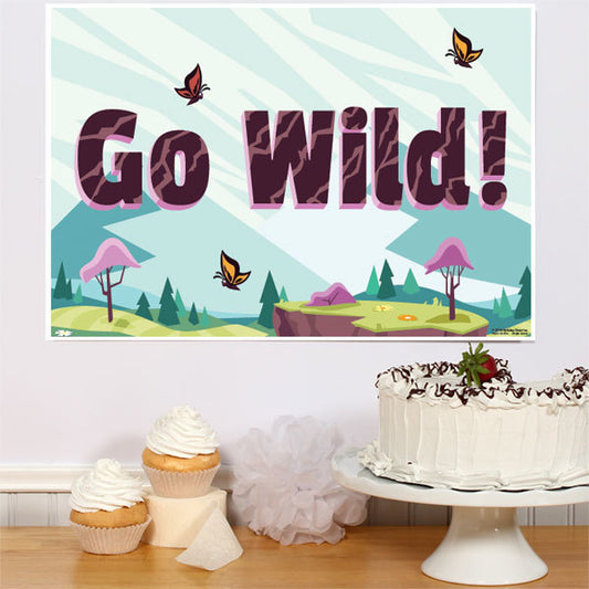 Wild Adventure Party Sign,  12.5 x 18.5 inch,  set of 3