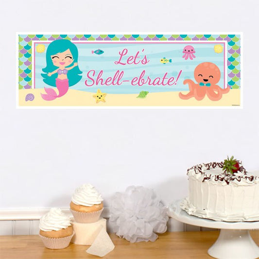 Lil Mermaid Tiny Banners,  6 x 18.5 inch,  set of 8
