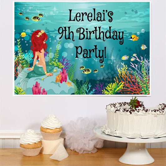 Mermaid Princess Poster Personalized,  12.5 x 18.5 inch,  set of 3