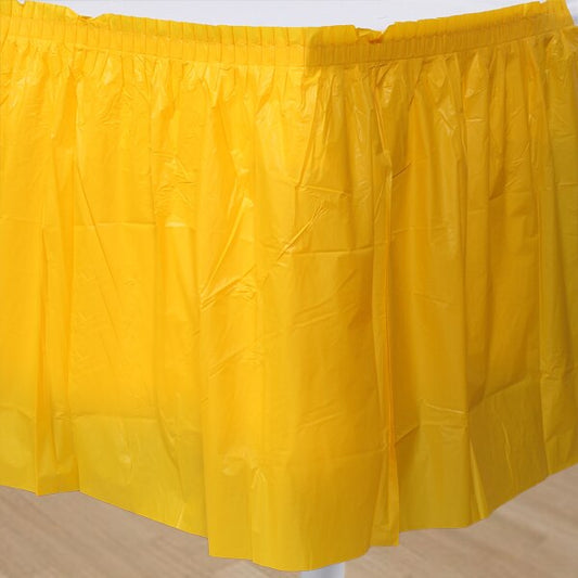 Yellow Table Skirt, Plastic