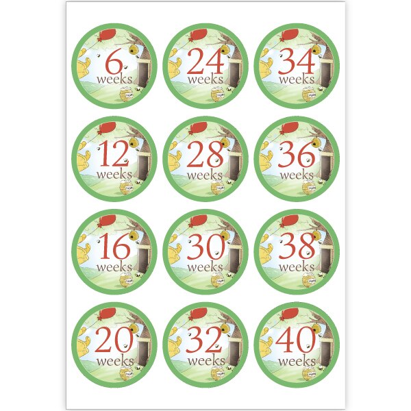 Little Honey Baby Maternity Large Stickers,  4 inch diameter,  set of 12
