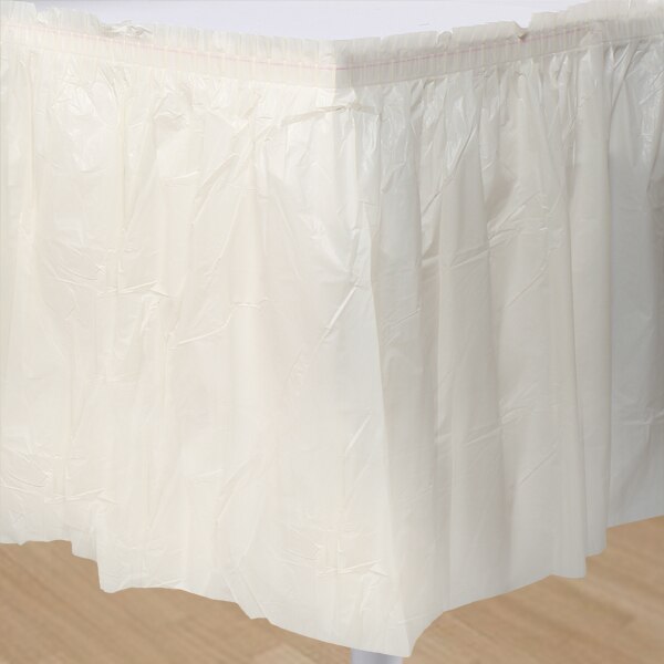 Ivory Table Skirt, Plastic