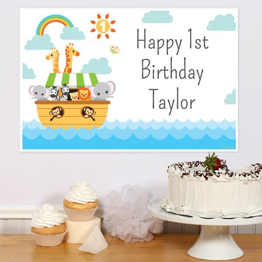 Lil Noah's Ark 1st Birthday Party Poster Personalized,  12.5 x 18.5 inch,  set of 3