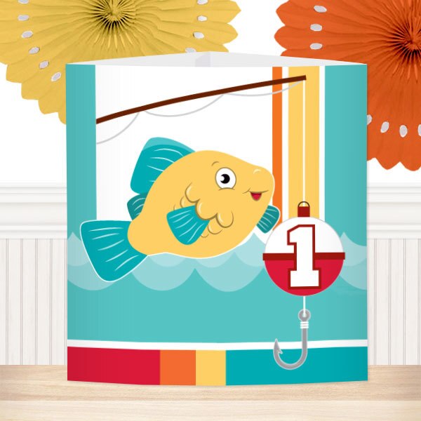 Lil Fish 1st Birthday Centerpiece,  6 inch,  set of 8