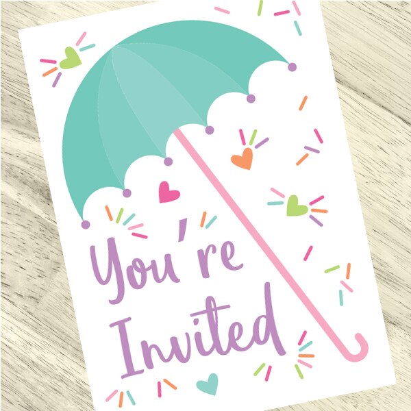 Baby Sprinkle Invitations Fill-in with Envelopes,  4 x 6 inch,  set of 16
