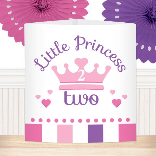 Lil Princess 2nd Birthday Centerpiece,  6 inch,  set of 8