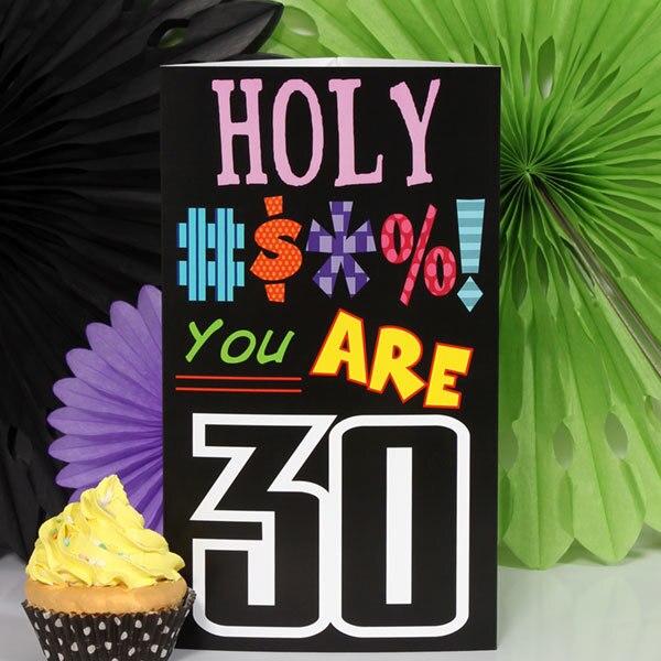 Holy Bleep 30th Tall Centerpiece,  10 inch,  set of 4