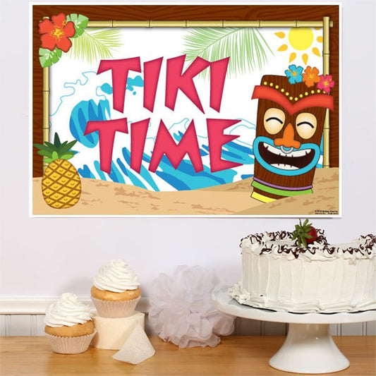 Tiki Party Sign,  12.5 x 18.5 inch,  set of 3
