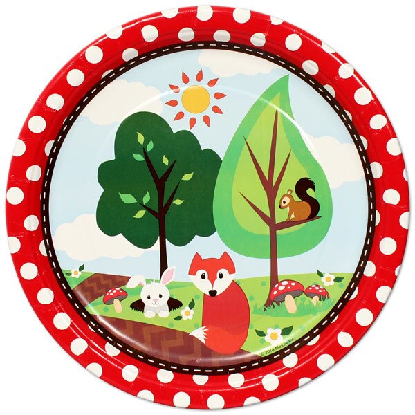 Woodland Animals Lunch Plates,  9 inch,  8 count
