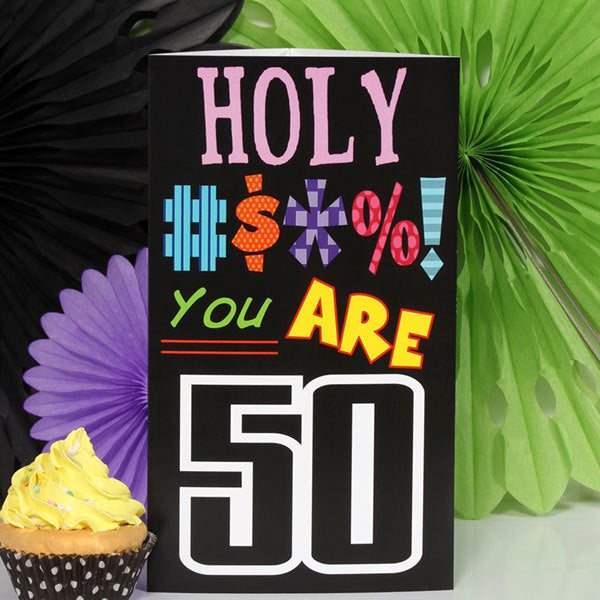 Holy Bleep 50th Tall Centerpiece,  10 inch,  set of 4