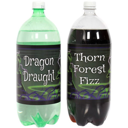 Dark Fairy Tale Villains Bottle Labels 2-liter Soda,  5 x 15 inch,  set of 8