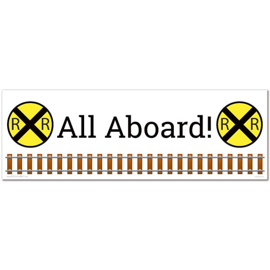 Railroad Crossing Tiny Banners,  6 x 18.5 inch,  set of 8