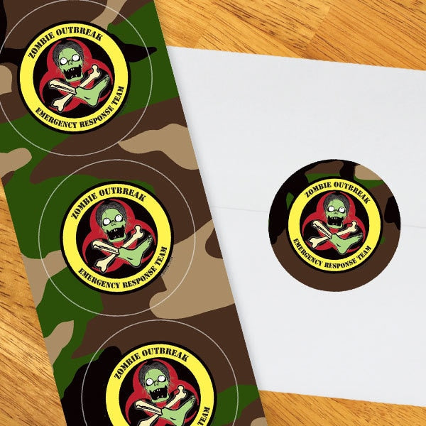 Zombie Circle Stickers,  2 inch,  set of 60
