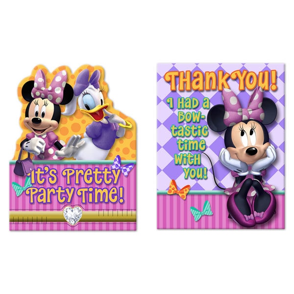Minnie Mouse Fill In Invitation and Thank You Set,  4 x 5 inch,  8 count