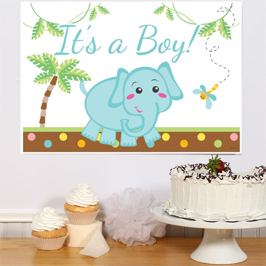 Elephant Dots Party Sign,  12.5 x 18.5 inch,  set of 3