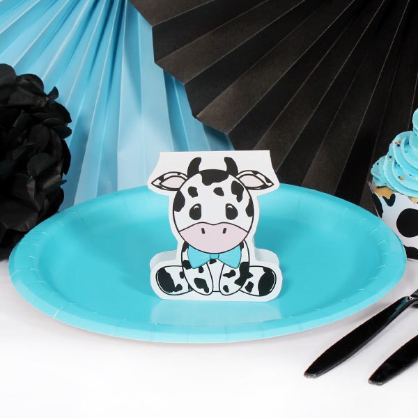 Cow Lil Calf Blue Table Decorations DIY Cutouts,  12.5 x 18.5 inch,  4 sheets