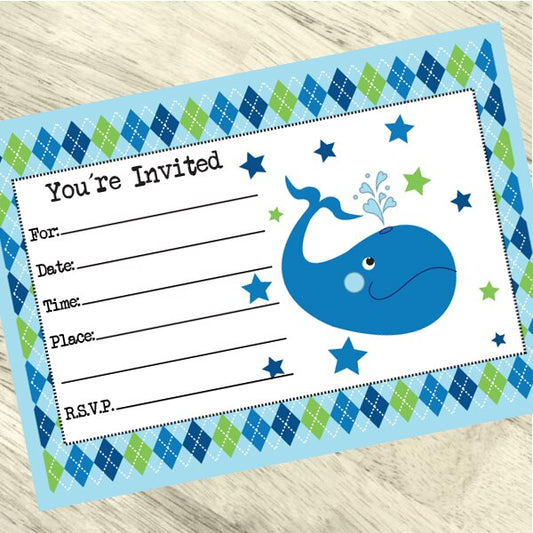 Ocean Invitations Fill-in with Envelopes,  4 x 6 inch,  set of 16