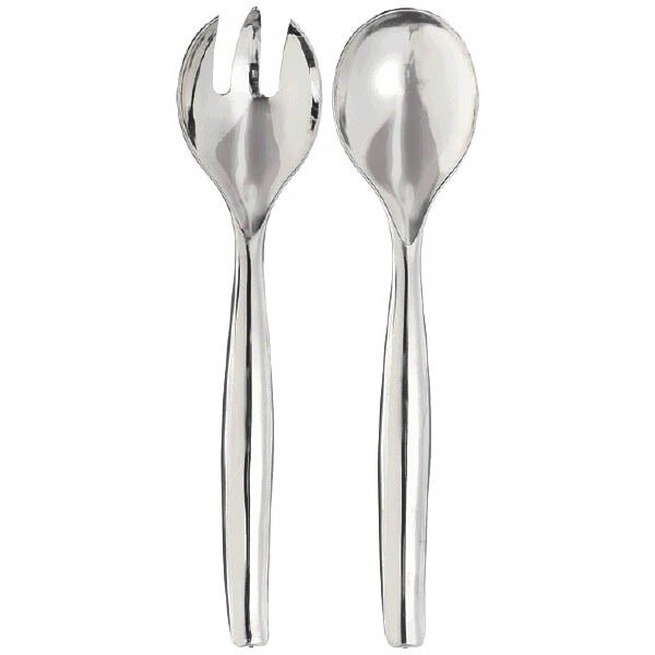 Silver Serving Fork and Spoon, Plastic