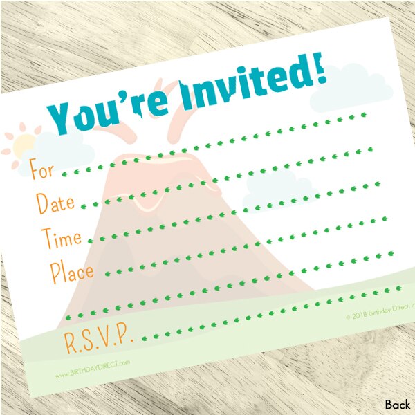 Lil Dinosaur Invitations Fill-in with Envelopes,  4 x 6 inch,  set of 16