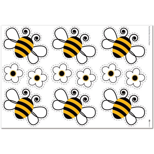 Bumble Bee Activity Sheet DIY Decor,  12.5 x 18.5 inch,  4 sheets
