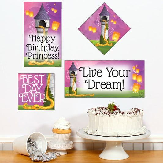 Rapunzel Sign Cutouts,  6, 8, 10, and 12 inch,  set of 16