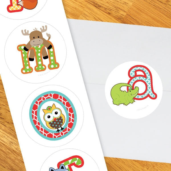ABC Circle Stickers,  2 inch,  set of 60