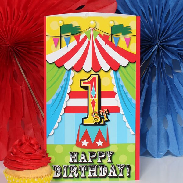 Lil Circus 1st Birthday Tall Centerpiece,  10 inch,  set of 4
