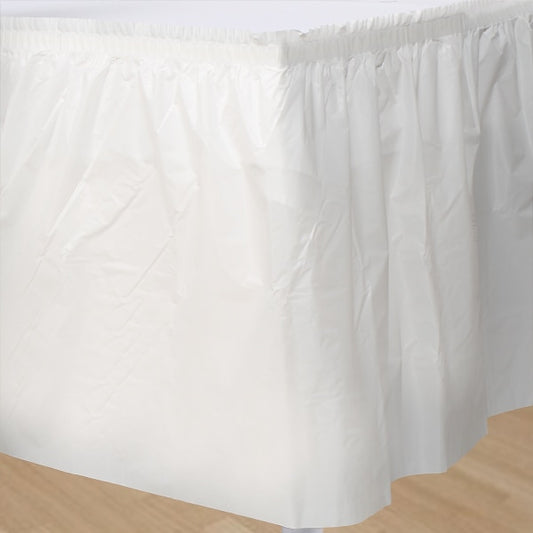 White Table Skirt, Plastic