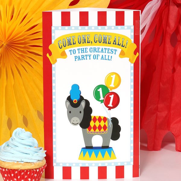 Lil Circus 1st Birthday Tall Centerpiece,  10 inch,  set of 4