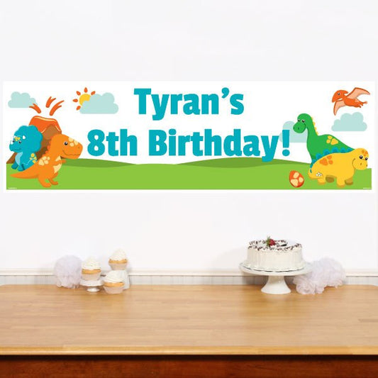 Lil Dinosaur Banners Personalized,  12 x 40 inch,  set of 2