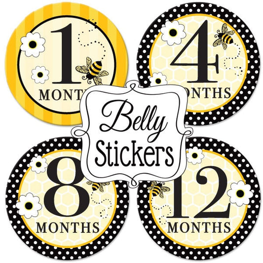 Bumble Bee Baby 1st Year Large Stickers,  4 inch diameter,  set of 12